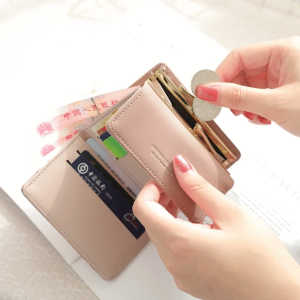 Elegant Mini Coin Purse with Card & Cash Organizer